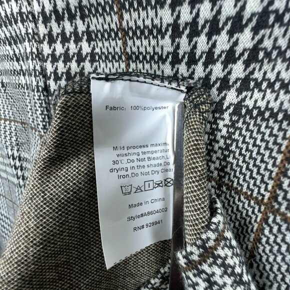 Sonja Betro Sheath Mini Dress Houndstooth Puff Sleeves Womens Gray Size X Large - Picture 6 of 13